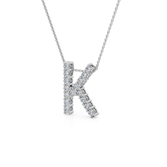 Lab Grown Diamond Initial ‘K’ Pendant With Chain