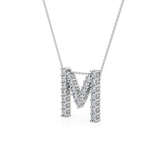Lab Grown Diamond Initial ‘M’ Pendant With Chain