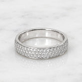 18k White Gold Stackable Micro Pave Diamond Ring