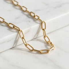 18k Yellow Gold Paperclip Chain