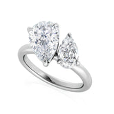 Pear Shape Toi et Moi Natural Diamond Engagement Ring