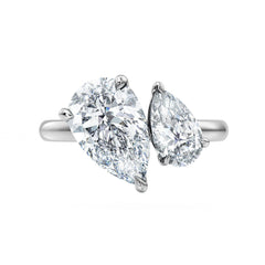 Pear Shape Toi et Moi Natural Diamond Engagement Ring