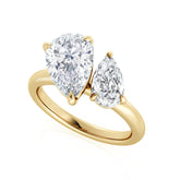 Pear Shape Toi et Moi Lab Grown Diamond Engagement Ring