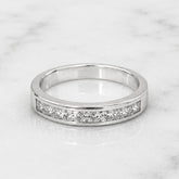 18k White Gold Stackable Princess Cut Diamond Ring