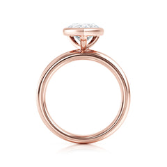 Pear Shape Natural Diamond Bezel Set Engagement Ring