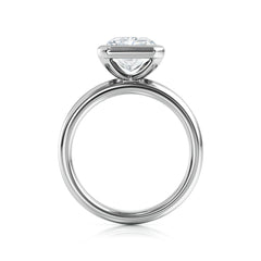 Radiant Cut Natural Diamond Bezel Set Engagement Ring