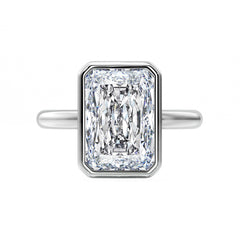 Radiant Cut Natural Diamond Bezel Set Engagement Ring