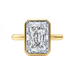 Radiant Cut Lab Grown Diamond Bezel Set Engagement Ring