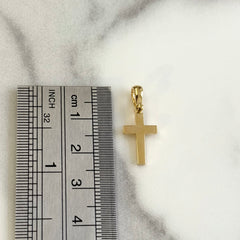 18k Yellow Gold Classic Unisex Cross Pendant