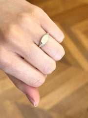 Yellow Gold Engravable Diamond Signet Ring