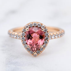 Pink Tourmaline and Diamond Cocktail Ring