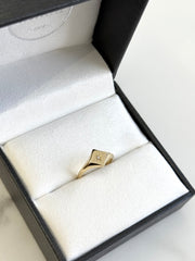 9k Yellow Gold North Star Signet Ring