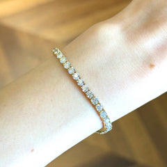 18k Yellow Gold Lab Grown Diamond Tennis Bracelet - 8.80ct