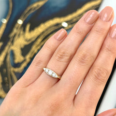 Yellow Gold Marquise Style Diamond Signet Ring
