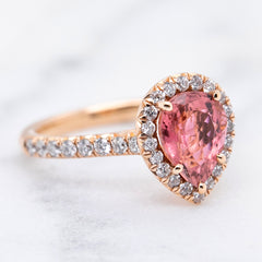 Pink Tourmaline and Diamond Cocktail Ring