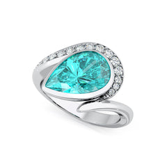 Green Tourmaline & Diamond Cocktail Ring