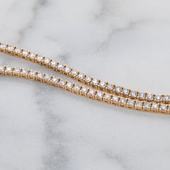 18k Yellow Gold Natural Diamond Tennis Bracelet