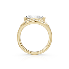 East West Marquise Lab Grown Diamond Engagement Ring