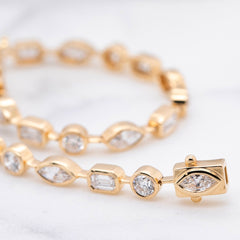 Multi Cut Lab Grown Diamond Tennis Bracelet