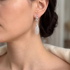 White Gold Bridal Diamond Drop Earrings
