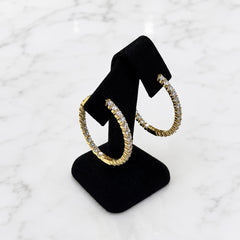 Yellow Gold Inside-Out Lab Grown Diamond Hoop Earrings - 2.44ct