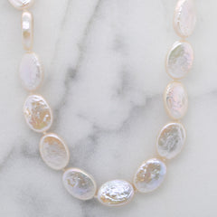 Flat Oval Freshwater Pearl Necklace