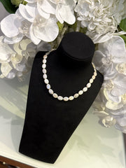 Flat Oval Freshwater Pearl Necklace