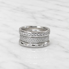 18k White Gold Stackable Channel Set Diamond Ring
