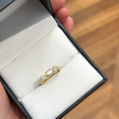 18k Yellow Gold Bezel Set Multi-Shape Diamond Band