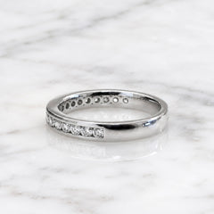18k White Gold Stackable Channel Set Diamond Ring