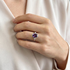 Amethyst & Diamond Cocktail Ring