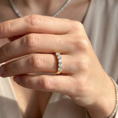 Yellow Gold Five Stone Lab Grown Diamond Eternity Ring