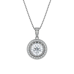 Diamond Milgrain Halo Pendant