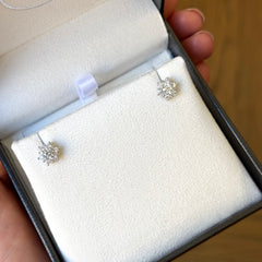 Round Diamond Celestial Cluster Earrings - 1.00ct