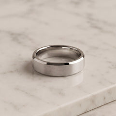 Men's Flat Beveled Edge Wedding Ring