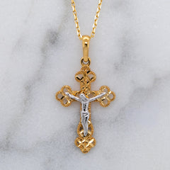 Two Tone Gold Orthodox Cross