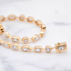 Multi Cut Lab Grown Diamond Tennis Bracelet