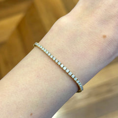 18k Yellow Gold Lab Grown Diamond Tennis Bracelet - 3.28ct