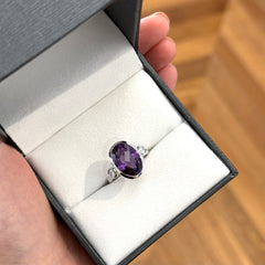 Amethyst & Diamond Cocktail Ring