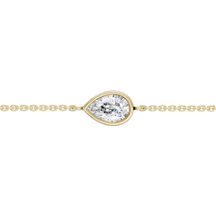 Yellow Gold East-West Bezel Set Pear Lab Diamond Bracelet