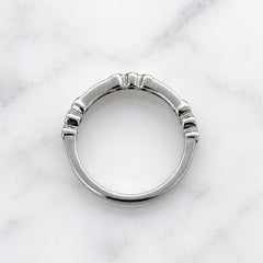 18k White Gold Stackable Milgrain Bezel Set Diamond Ring