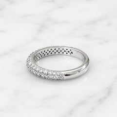 Platinum Stackable Pave Diamond Ring