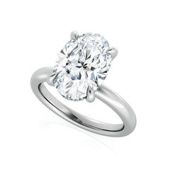 Oval Cut Lab Grown Diamond Engagement Ring with Hidden Halo
