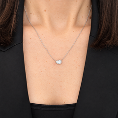 White Gold East-West Bezel Set Pear Lab Diamond Necklace