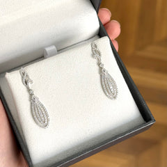 White Gold Bridal Diamond Drop Earrings