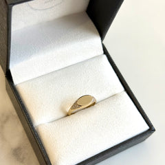 Yellow Gold Engravable Diamond Signet Ring