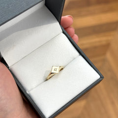 Yellow Gold North Star Diamond Signet Ring