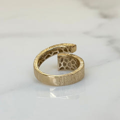 9k Yellow Gold Textured Wrap Ring