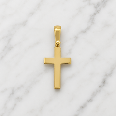18k Yellow Gold Classic Unisex Cross Pendant