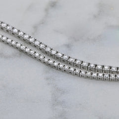 18k White Gold Natural Diamond Tennis Bracelet
